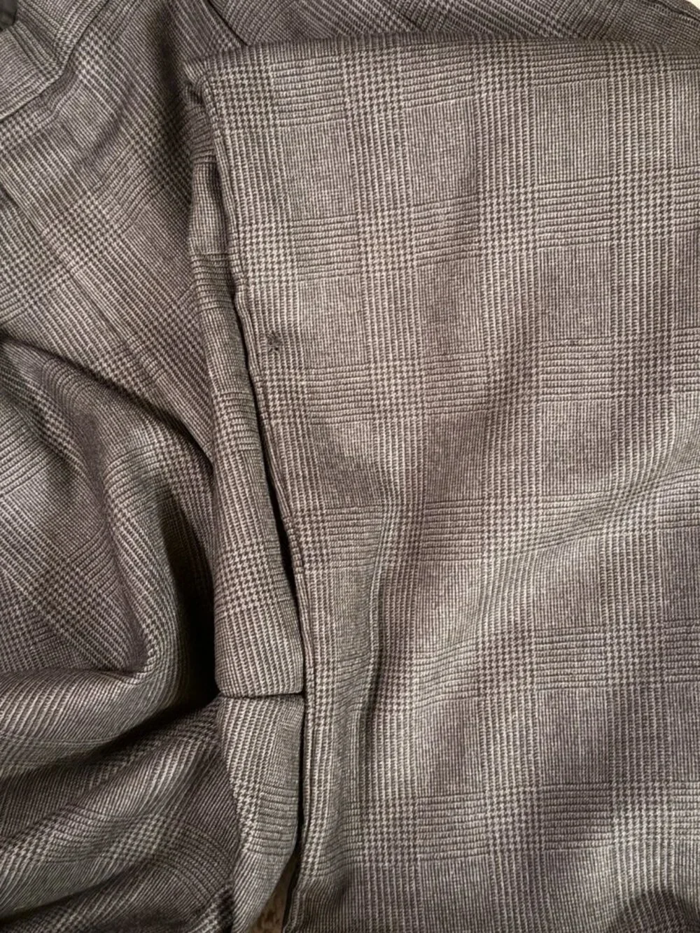 Brooks Brothers 346 Dress Pants 36x28.5 Wool Cashmere Glen Check Pleated Cuff